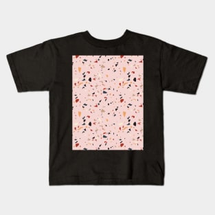 Terrazzo Pattern Pink Kids T-Shirt